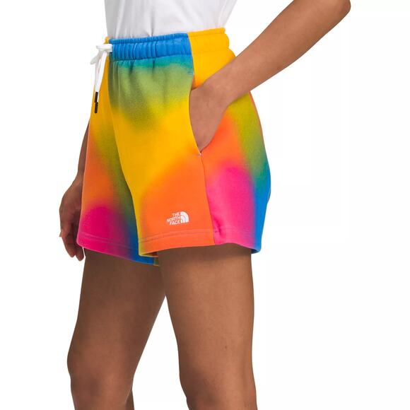 nwt THE NORTH FACE womens sz M Rainbow Dye Fleece Lined Shorts - Picture 1 of 3